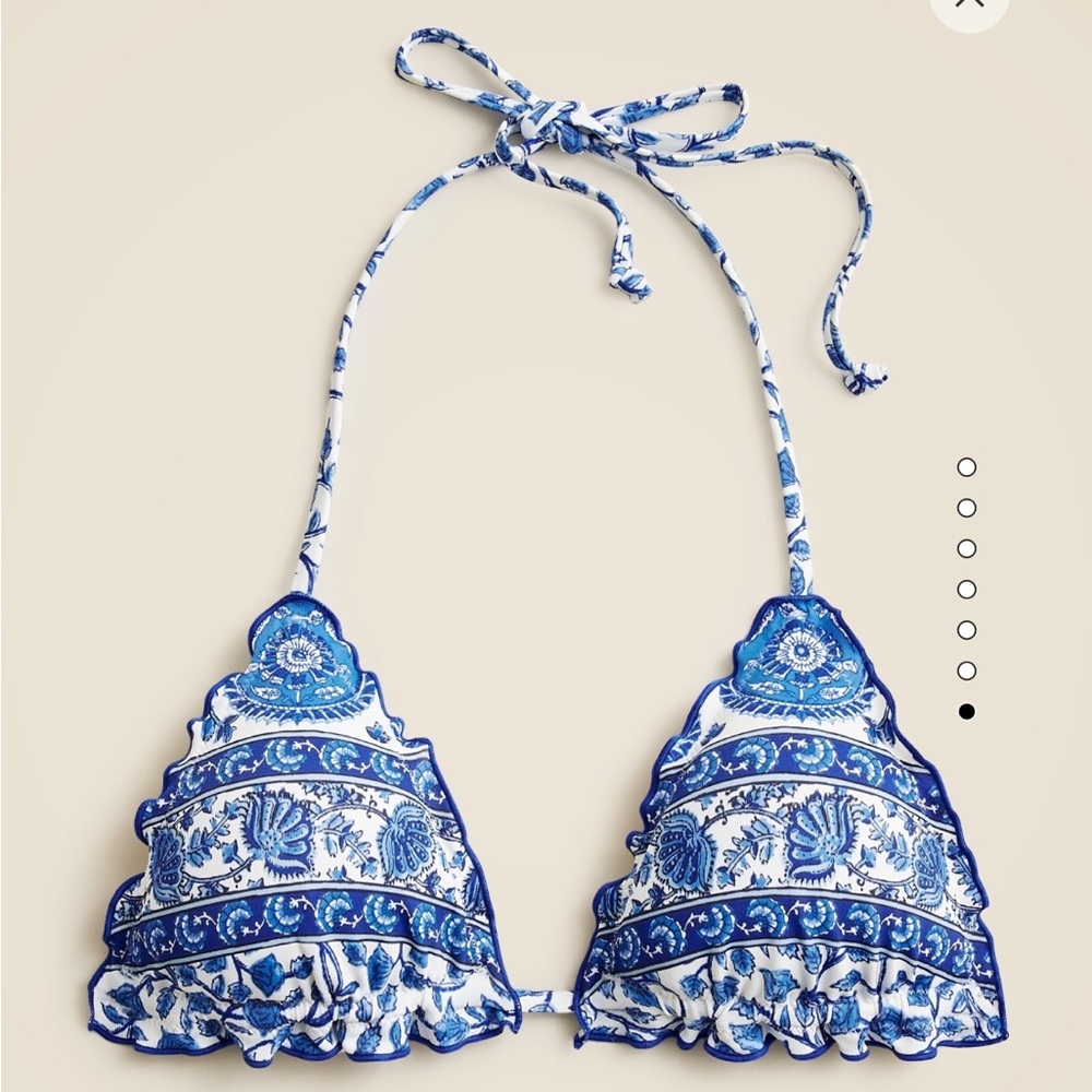 J.Crew Ruffle Trim String Bikini Top - Picture 3 of 7